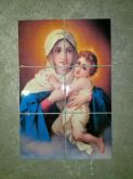 Azulejo Mosaico Personalizado Virgem Maria e Menino Jesus